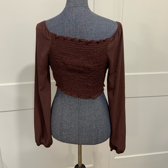 Mauve brown/maroon blue Jasmine blouse - Picture 4 of 7
